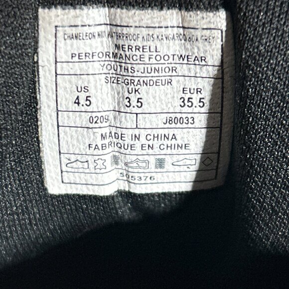 Merrell Chameleon Kids Youth Boys Size 4.5 Hiking Boots Waterproof Shoes Brown - Picture 10 of 12